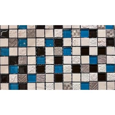 Imagem de Quadro Decorativo com Estampa Textura Azulejos Cocina Banos Enchapado Materiales Contruccin 40 x 40 Papel 1 unidade