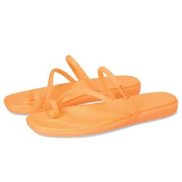 Imagem de Crocs Sandália feminina Miami Toe Loop Flat, Laranja, 34