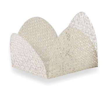 Imagem de Forminhas Para Doces Finos,Caixeta De Tela Escocia para doces finos, Casamento, Festas, forminhas Doces 40 unidades(BRANCO PEROLADO)