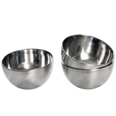 Imagem de Kit 3 Tigelas Pequenas em Inox, 9cm, Bowls Multiuso para Sobremesa, Condimentos, Molhos, Formato Redondo