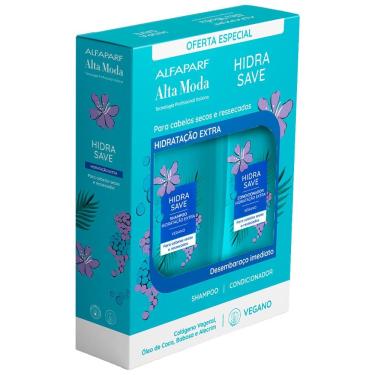 Imagem de Kit Shampoo e Condicionador Alta Moda Hidra Save Vegano 300ml Cada