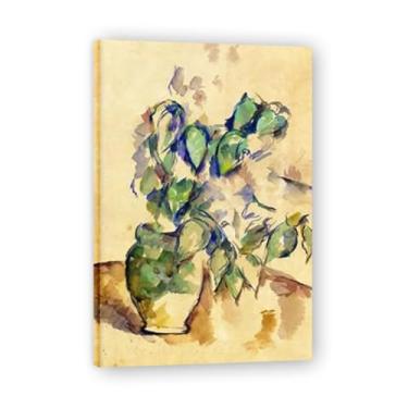 Imagem de Folhas em um vaso verde Paul Cézanne impressão em tela inspirada no outono arte moderna presente pai 19 x 30 cm emoldurado