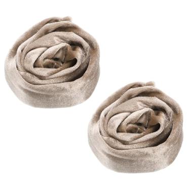 Imagem de PATIKIL Capa de corrente de lustre de 60 cm, 2 peças de tecido de veludo, capa decorativa de cordão para fios de lustre, cabo giratório, estilo gancho e laço, bege