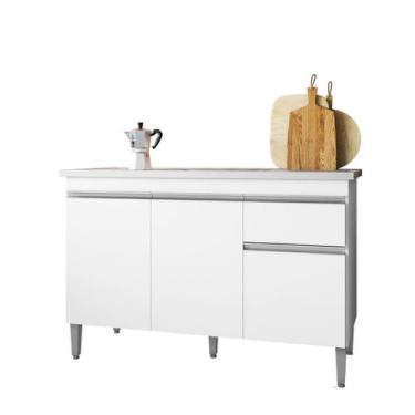 Imagem de Balcão Gabinete de Cozinha 3 Portas 120cm Tatiane Sem Tampo - Bella Mó