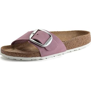 Imagem de Birkenstock Sandálias femininas Madrid com fivela grande, orquídea, roxo, rosa, 40 médio EUA