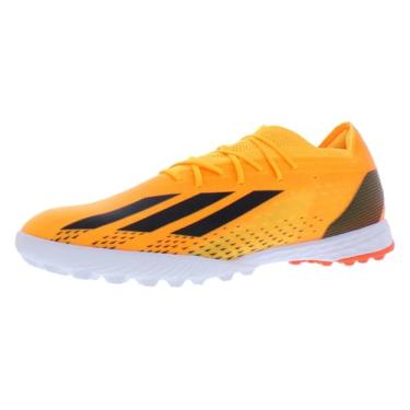 Imagem de adidas Tênis unissex X Speedportal.1 Turf, Solar Gold/Core Black/Team Solar Ora, 40