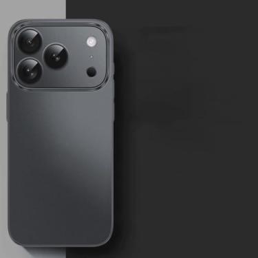 Imagem de Capa de luxo ultrafina e rígida de 0,3 mm em polipropileno fosco para iPhone 16, 15, 14 Plus, 13, 12 Mini, 11 Pro Max, transparente e à prova de choque (para iPhone 11Pro Max/preto)