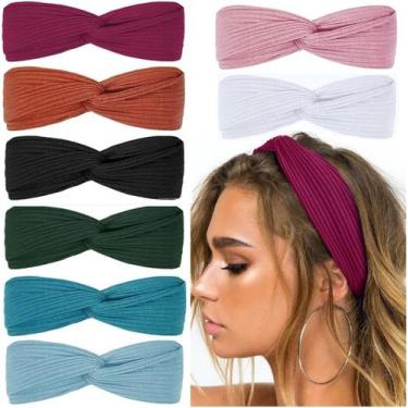 Imagem de Bandanas Huachi Twist Knotted Boho para mulheres, 8 unidades