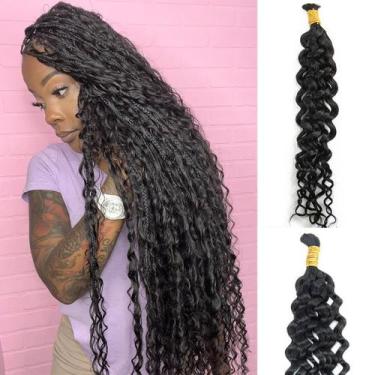 Imagem de Cabelo humano a granel para trançar YWIGS Water Wave 50g 22 polegadas 