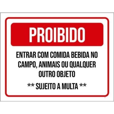 Imagem de Kit 3 Placas Proibido Entrar Comida Bebida