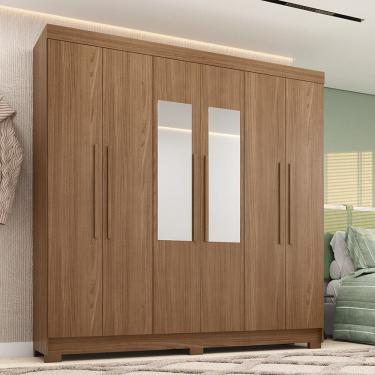 Imagem de Guarda-Roupa Casal 6 Portas 2 Gavetas Com Espelho 194,40cm Toledo Santos Andira