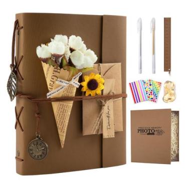 Imagem de Álbum de fotos ALKALO Leather Scrapbook 100 páginas (25x18 cm)