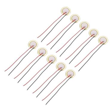 Imagem de uxcell 10 discos piezoelétricos 20 mm acústico captador transdutor microfones trigger buzzer bateria guitarra com revestimento de alumínio