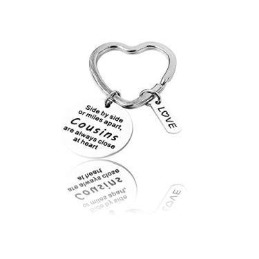 Imagem de RUNXINTD Cousin Gift Cousin Bracelet Side by Side or Miles Apart, Cousins are Always Close at Heart Cousin Jewelry Gift for Cousins.., 6.0cm*6.5cm, Metal