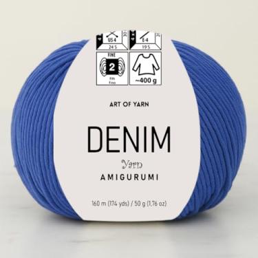 Imagem de Jeans Amigurumi Fio Arte 55% Algodão 45% Poliacrílico 50 g 174 m Macio Suave Esporte Fino (2) para Crochê, Tricô, Cobertores de Tricô, Roupas de Bebê Mais Cores (Azul Centáurea, Pacote 1)
