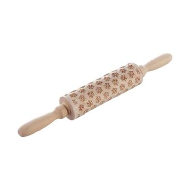 Imagem de Bothyi Rolo de madeira para decoração de cozinha, ferramenta faça você mesmo, rolo de massa de Natal com gravação profunda, carimbos para biscoitos, para, Floco de Neve