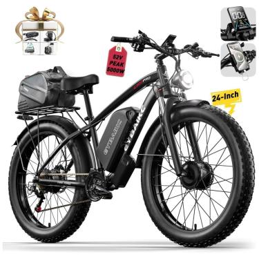 Imagem de Bicicleta Elétrica Dual Motor Peak 5000W para Adultos, Bateria 52V32Ah 160Km Autonomia, EBike 40-45MPH, Pneu 24` x 4.0