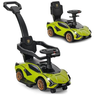 Imagem de Carrinho de Passeio Infantil 3 em 1 com Alça, Música, USB, Farol e Compartimento Sob o Assento para Crianças de 1 a 5 Anos, INFANS, Verde