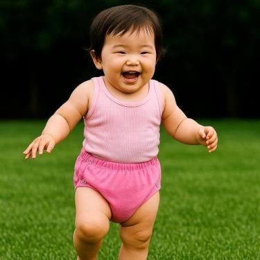 Imagem de Tapa fralda bebe menina Shorts Roupa calcinha liso com botão colorido 