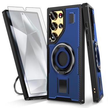 Imagem de Asuwish Capa de telefone para Samsung Galaxy S24 Ultra 5G com protetor de tela de vidro temperado e suporte de anel à prova de choque com suporte protetor de celular acessórios para celular S24Ultra