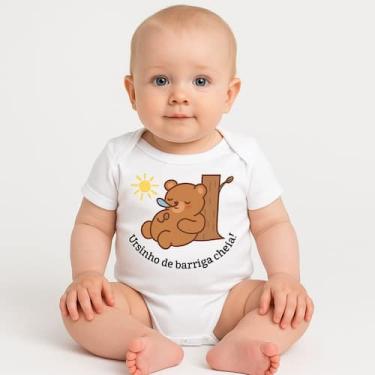 Imagem de Body Personalizado Bebê Ursinho de Barriga Cheia - Baby da Moda
