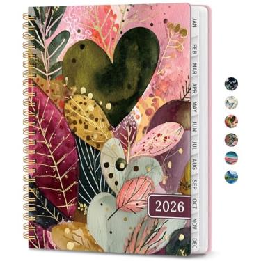 Imagem de Agenda 2026 – Agenda semanal e mensal, janeiro de 2026 a dezembro de 2026, agenda de calendário 2026 com encadernação em espiral, bolso interno, perfeito para material escolar de escritório em casa