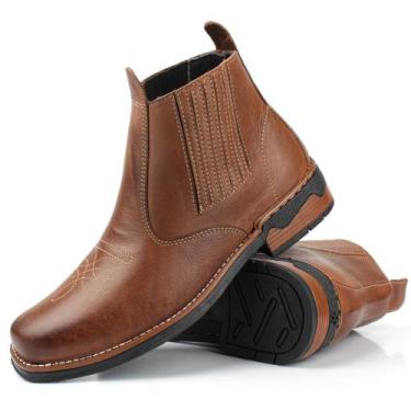 Imagem de Botina masculina country rodeio estilo texana em couro - Pizzolev, Pin