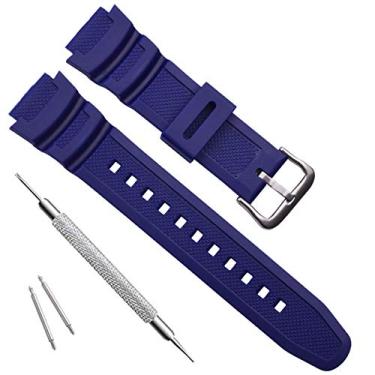 Imagem de Pulseira de reposição de resina natural à prova d'água OliBoPo para Casio AQ- S800W SGW-300H MRW-200H AE-1200 W-800H W-735H, Azul