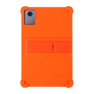 Imagem de QYiiD Capa para Lenovo Tab K11 Plus 11,45 polegadas (modelo TB352FU) 2024, capa protetora de borracha macia à prova de choque de silicone leve para crianças para Lenovo Tab K11 Plus, laranja