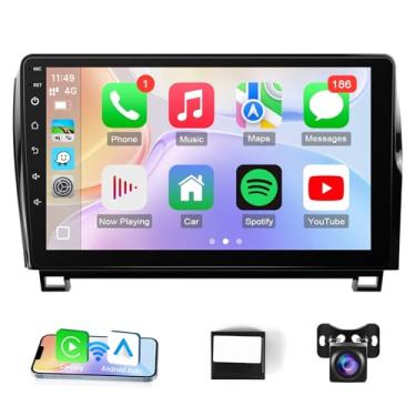Imagem de Android 12 estéreo automotivo para Toyota Tundra 2007-2013 Sequoia 2008-2018 com carro sem fio CarPlay Android Auto, tela sensível ao toque de 10,1 polegadas com navegação GPS, câmera de backup