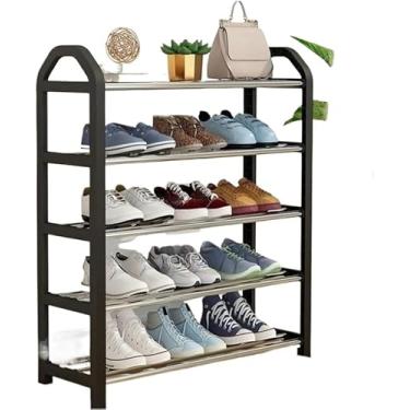 Imagem de Sapateira 4/5 Andares Organizador De Sapatos Tênis 8 Pares Desmontável Para Hall De Entrada | APOLLO'S STORE (5 ANDAR - PRETO)