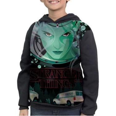 Imagem de Casaco Moletom Infantil Série Stranger Things Eleven - smoke, Preto, 1