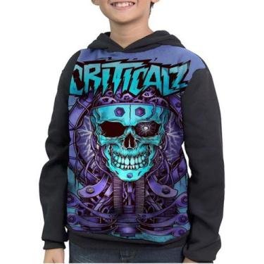 Imagem de Moletom Infantil Criticalz Skull Art - smoke, Preto, 8