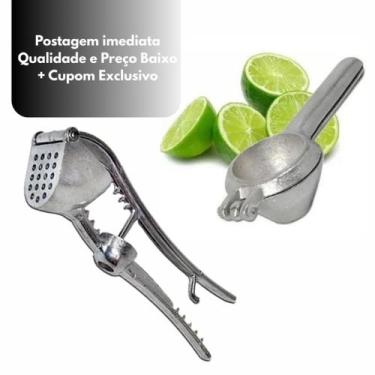 Imagem de Espremedor de Alho 5 em 1 + Espremedor de Limão Resistente para Cozinh