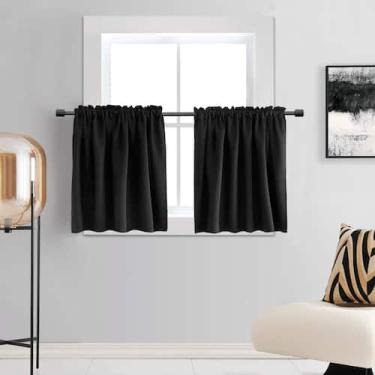 Imagem de Cortinas DONREN Blackout Thermal 30x30cm para banheiro (2 painéis)