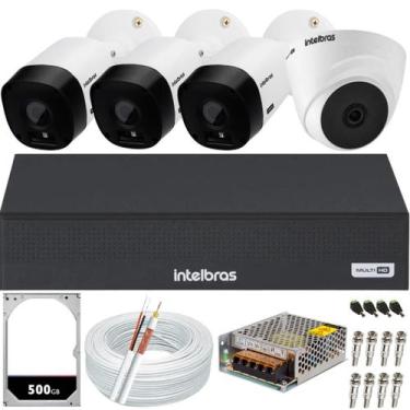Imagem de Kit Cftv 4 Câmeras Multi Hd 720p 1mp Dvr Intelbras Mhdx 1104c