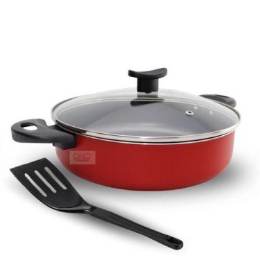 Imagem de Frigideira 24 Antiaderente Teflon Grande Tipo Wok com 2 alças Alta Com