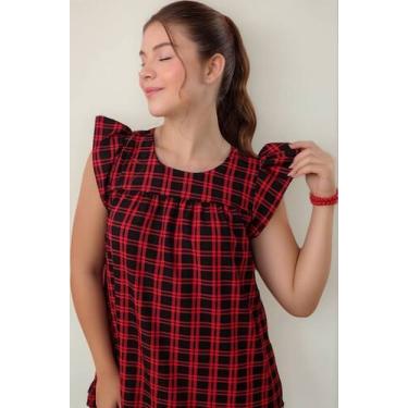 Imagem de Vestido Infantil Xadrez Grande Preto Com Vermelho - Se Tu Benção, Xadr