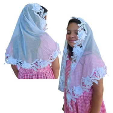 Imagem de Véu CCB  Infantil  Luxo  Folhas 3D