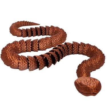 Imagem de Cobra Articulada Boca Abre 55 Cm Impressão 3D Decoração Geek