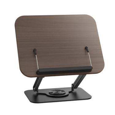 Imagem de Zhjvihx Suporte para Livros, Multifuncional Ajustável, Giratório de 360 ​​graus, Dobrável, Com Clipes Elásticos, para Receitas, Tablet, Laptop, Leitura, Estudo, Culinária (Preto)