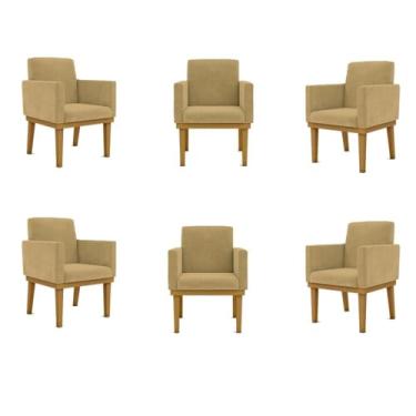 Imagem de Kit 06 Poltronas Decorativa Reforçada Oferta - Balaqui Decor Cor:capuccino