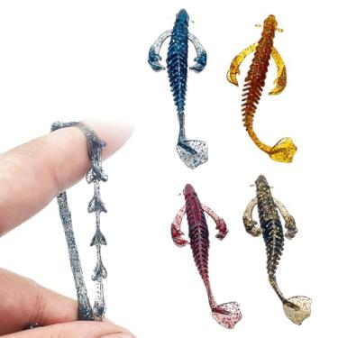 Imagem de 1 conjunto/8 peças iscas macias para pesca com mosca - Lentilha T - cauda com rosca reversa para robalo etc. - Entusiasta de pesca ao ar livre, BlackGolden