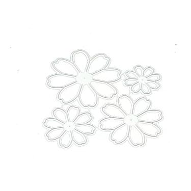 Imagem de Um conjunto de matrizes de corte de metal de flor prateada para fazer cartões faça você mesmo em relevo, álbum de fotos, carimbos, modelos de artesanato, estênceis de molde fortes e duradouros, corte