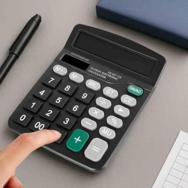 Imagem de Botão de absorção de choque com visor LCD antirreflexo para calculadora de mesa, hibernação automática, essencial para escritórios e escolas