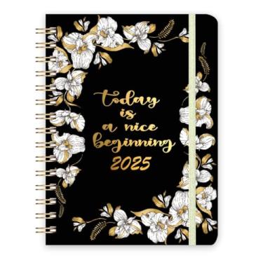 Imagem de Agenda de trabalho profissional A5 (14,2 cm x 20,8 cm) 2025 - Rastreamento de objetivos semanal/mensal com páginas de marcos do projeto para funcionários de escritório e empreendedores (preto e branco