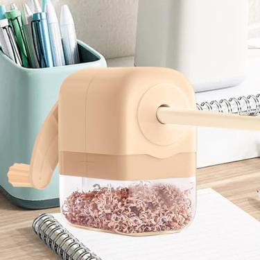 Imagem de Apontador manual com alça de papelaria, portátil, adequado para escritório, casa, bege