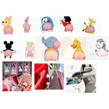 Imagem de Kit 20 Adesivos Bundinha 3D Squishy AntiImpacto 10 Pares - D. Bolinha 
