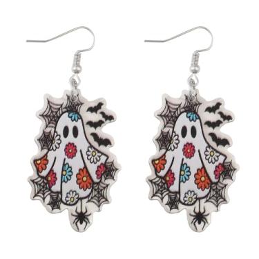 Imagem de Brincos femininos de Halloween, morcego, aranha, rede de aranha, brincos pendurados, roupas de Halloween, acessórios de bijuteria de fantasia