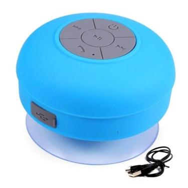 Imagem de Mini Caixa de Som com Bluetooth e Microfone Resistente à Àgua Cor Azul